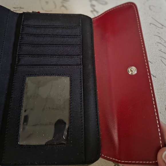 VINTAGE Kate Spade Purse & Wallet Army Green and Red - Picture 8 of 16